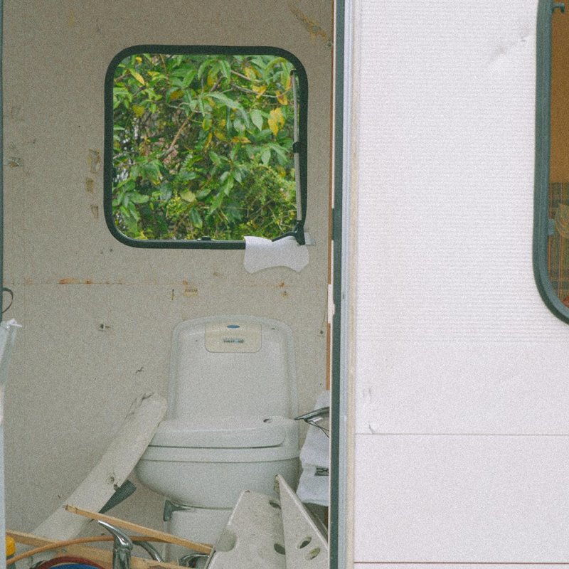 Collage of a caravan interior