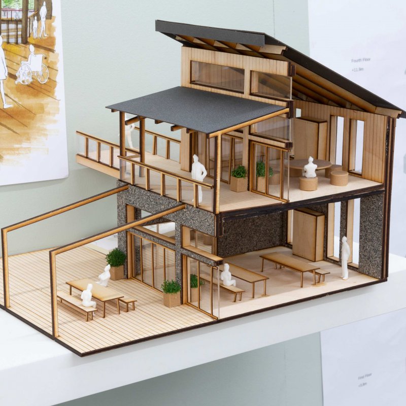 A 3D model of a building