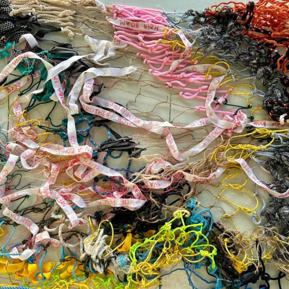 An installation of ropes by Esther Johnson