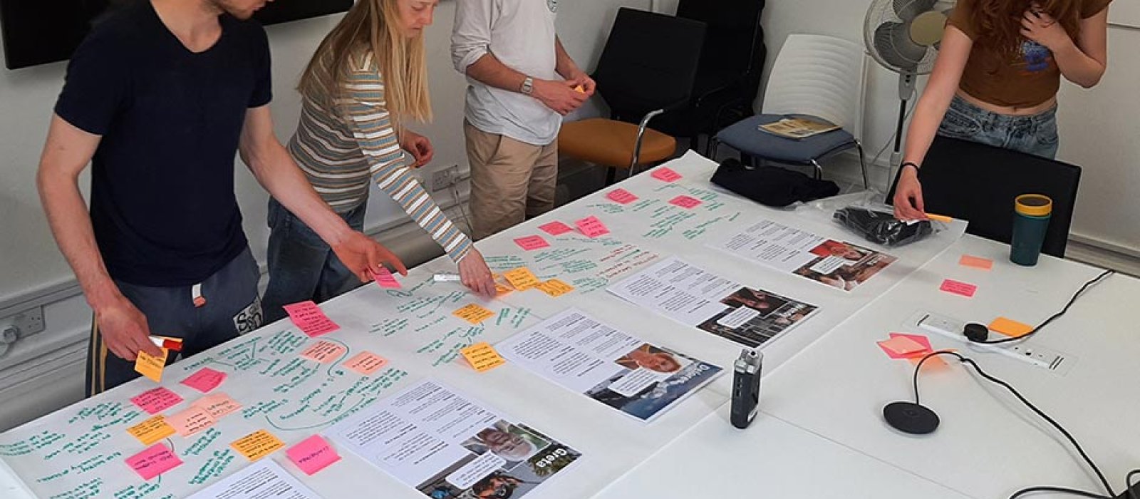 A group of students taking part in a healthcare design workshop