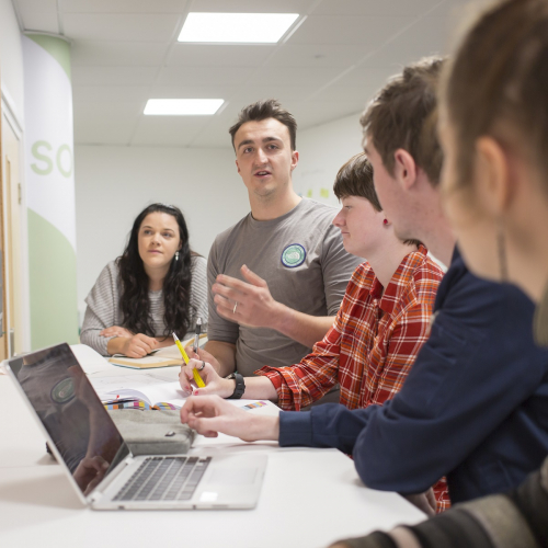 Students in the studio