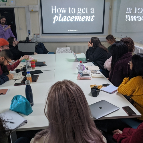 Creative advertising students hear from guest speaker