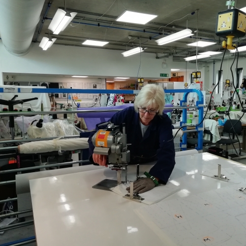 Staff at Falmouth making PPE