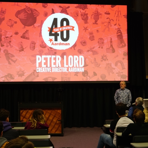 Peter Lord giving a lecture