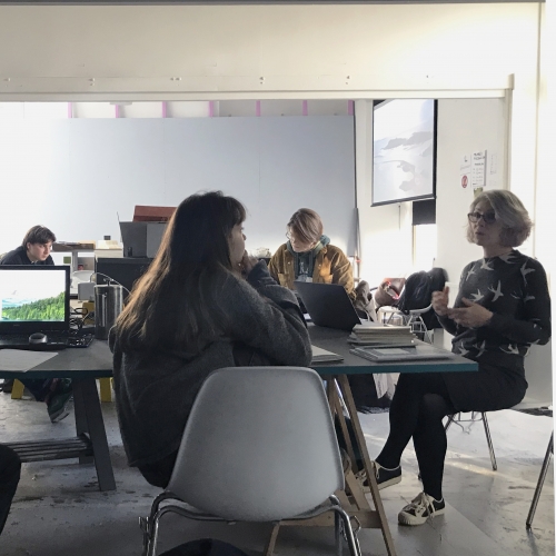 Group of students discussing the project