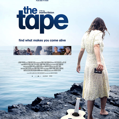 The Tape Poster Film poster for 'The Tape'. A woman in a white dress with her back to us, a guitar at her feet.