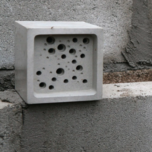 Two Bee Bricks on a brick wall