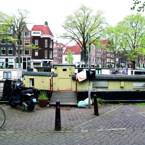 A houseboat in Amsterdam