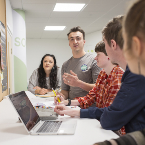 Students in the studio