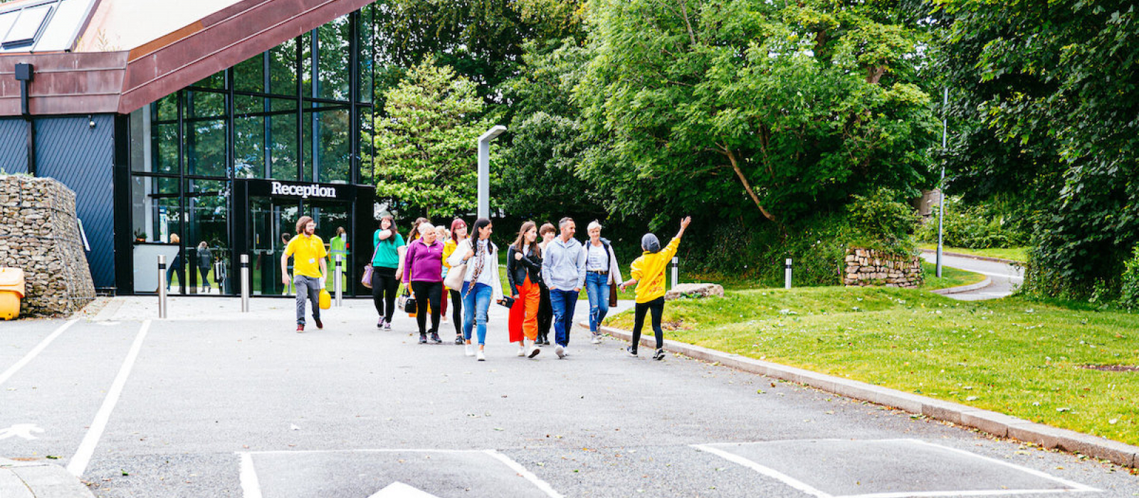 Group of people on Falmouth University Campus