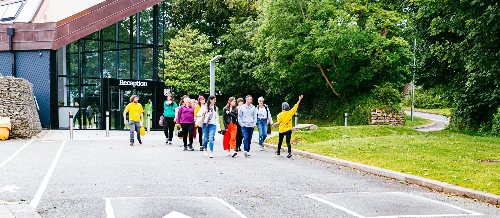 Group of people on Falmouth University Campus