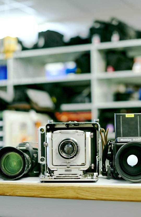 Range of cameras in the photography stores