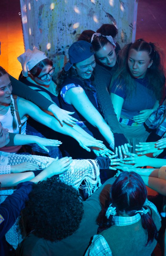 Students collaborating on a project